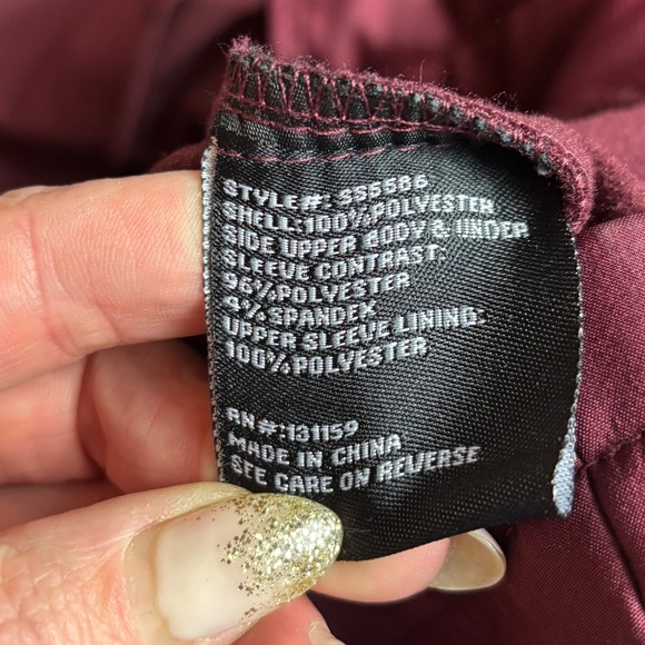 Sebby Collection Burgundy Water Resistant Windproof Hooded Trench Women's XL - Picture 4 of 7